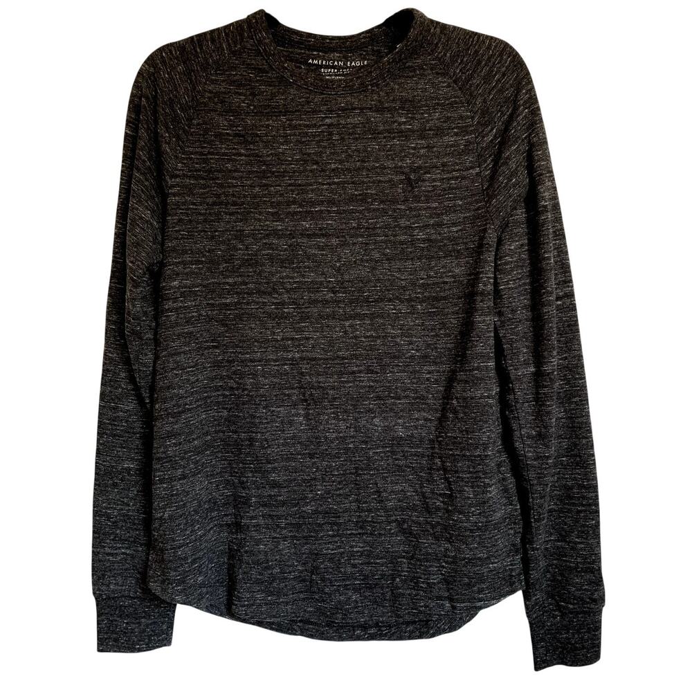 NWT‎ American Eagle AEO Sz XS Super Soft Long Sleeve T-shirt Tee Heathered Gray
